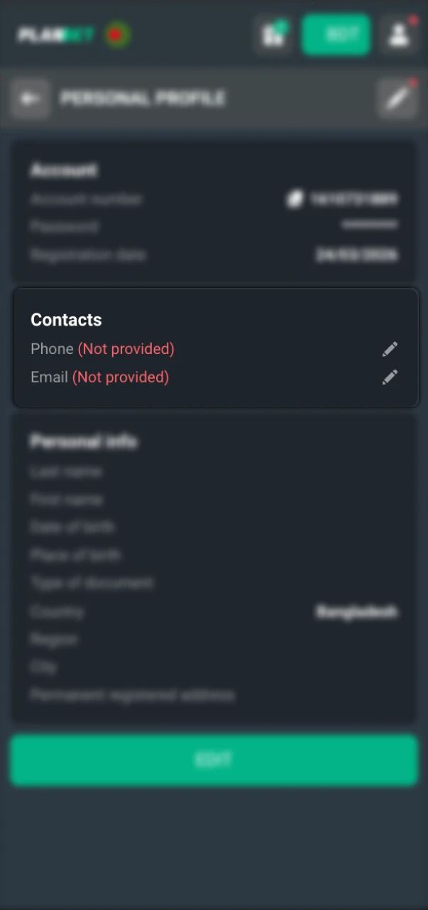 Verify your Planbet profile to access all Dota 2 betting features.