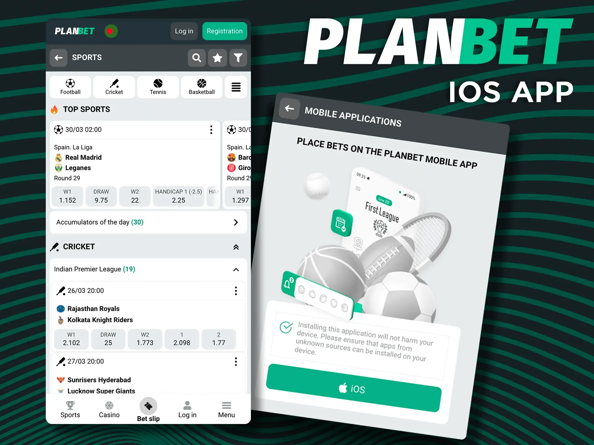 Place your bets anytime with the Planbet iOS app.