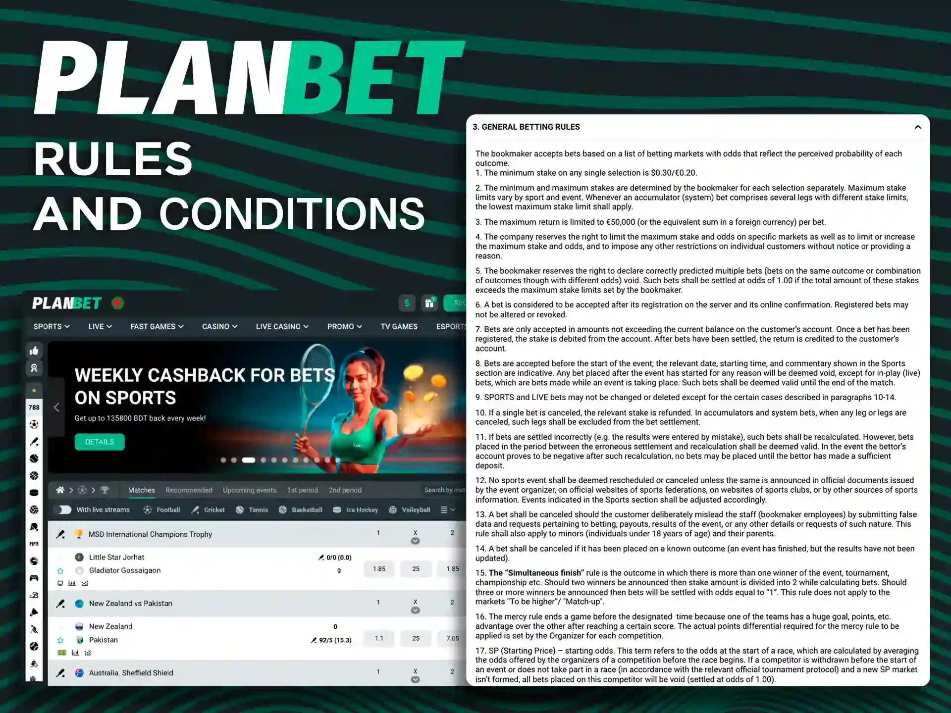 Please read and comply with PLANBET's rules and requirements.